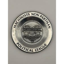 Vintage Machinists Non Partisan Political League Aluminum Advertising Ashtray picture