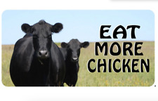 EAT MORE CHICKEN COWS USA MADE METAL LICENSE PLATE picture