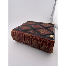 Antique Victorian Album Photographic Cherished Memories Heirloom Red Leather picture