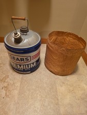 π VTG Sears Big 5 Gallon TRI Pure Motor Oil Gasoline Can Unused Collector Piece picture