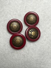 4 Vtg 3/4” Engraved Brass Pink Mauve Mackintosh Buttons 1935, Rare, Collectible picture