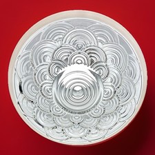 Vintage Art Deco 1940s-50's Atomic Retro Glass Shade Ceiling Light Fixture picture