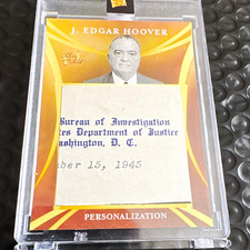 J. Edgar Hoover Relic /20. Extremely low numbered picture