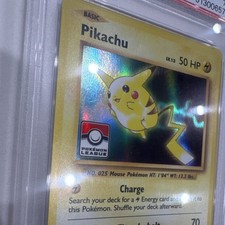 Rare 2016 Stamped Pokemon League Promo Pikachu Holo XY202 Black Star PSA 7 picture