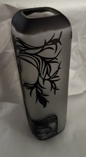 Ethel Larcombe-style, art nouveau, black and white acid etched cameo glass vase picture