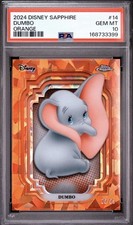 2024 Topps Disney Chrome Sapphire Dumbo 14 Orange Refractor 2/25 PSA 10 picture
