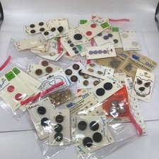VTG NOS Mixed Lot Sewing Buttons & Fasteners Snaps Hooks & Eyes Loops Multicolor picture