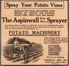 Aspinwall Mfg Co 4 Row Sprayer Sabin St Jackson MI 1906 Minneapolis Ad 5AK9-H6 picture