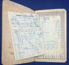 1923 Pennsylvania System Railroad Log Time Register Book Antique RR Document picture