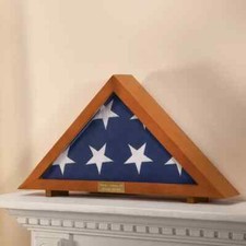Memorial Burial Flag Display Case with Free PERSONALIZED Plaque Military picture
