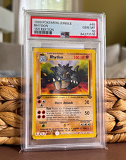 PSA 10 Graded 1999 Pokémon Jungle 1st Edition Rhydon #45 picture