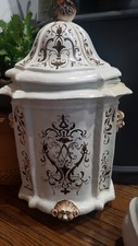 RARE Vtg Italian Glazed Hand Paint Pottery Lavabo Wall Fountain Cistern Planter picture