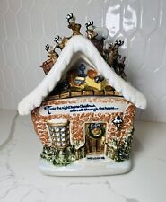 VERY RARE Louisville Stoneware 1992 Christmas House Cookie Jar 16.5 lbs picture