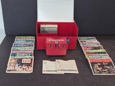 Vintage GAF ViewMaster Set w/ Storage Case Mailers & 14 Reel Sets Inc Thriller picture