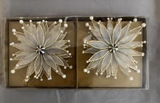 Extremely Rare Mackenzie Childs Pointsettia Ornaments Set Of 2 Retired NIB picture