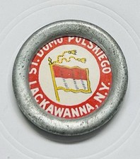 Vintage Polish Heritage Dom Polski Lackawanna  N.Y. Celluloid Button Maxant Back picture