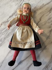 Vintage 1950s Hilda Ege Doll Norway Traditional Dress Blonde Hair 9