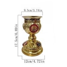 Orthodox Communion Chalice Red Enamel Icon Reliefs Christian Church Altar Decors picture
