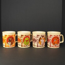 1979 The Muppet Show Mug Set of 4 Kiln Craft England Kermit Piggy Fozzie Rowlf picture