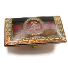 Vintage East German GDR DDR Flag Coat of Arms Lapel Pin Badge Metal Enamel picture