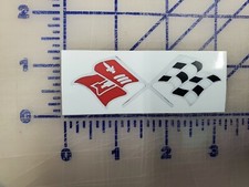 Vintage Chevy Cross Flags sticker decal 3