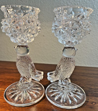 Beautiful Hofbauer Byrdes Collection Pair of Bird Crystal Candlesticks, Germany picture