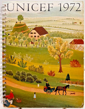 Vintage 1972 UNICEF Engagement Calendar The Joyful Child Spiral Art Book picture