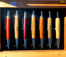 7 Wooden Ballpoint Pen Set Washington National Guard Patriot Soldier Neighbor AZ picture