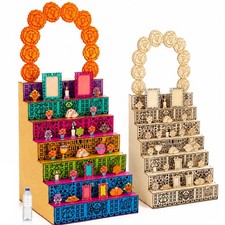 7 Tier Wooden Dia De Los Muertos Altar, Arch picture
