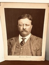 Beautiful President Theodore Teddy Roosevelt Signed 1800's Patch Bros NY 20”x15” picture