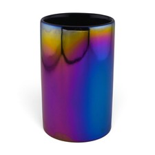 Metallic Iridescent Oil Slick Rainbow Multicolor Tumbler Vase Pencil Holder 4.5