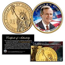 GEORGE H. W. BUSH 41st Pres Colorized 2020 Presidential $1 Dollar U.S. Coin picture