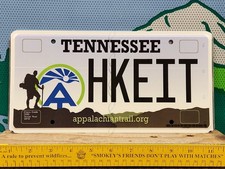 2010 Tennessee Appalachian Trail Vanity License Plate HKEIT Hike It Hiker Hiking picture