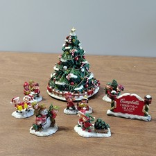 Hawthorne Village Campbell's Christmas Village Elves Figurine Set 7pc Resin 2004 picture