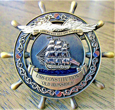 USS Constitution Old Ironsides Navy Chief CPO Ship Wheel USN Challenge Coin picture