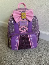 Disney Loungefly Tangled Sequins Backpack ✨Rare Find✨ In Hand NWT picture