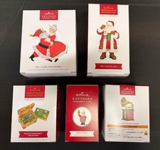 Hallmark Keepsake Exclusive Ornaments Lot of 5 NIB Santa Holiday 2 Prints picture