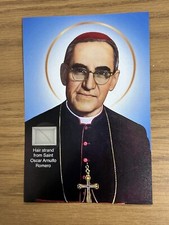 Saint Oscar Arnulfo Romero hair strand lock relic Catholic Church Photo Display picture