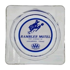Vintage Ashtray / Rambler Motel / East Highway 66 Shamrock Texas TX picture