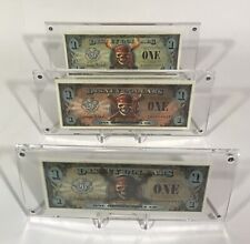 2007 Disney Dollars $1 PIRATES OF THE CARIBBEAN SET OF 3 in Display Holders picture