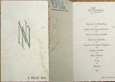 Menu: 1934 French w/Monogram 'NN' Cover - Jallet, Valenciennes - Embossed picture