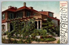 House Los Angeles CA Postcard California home residence garden scene early 1900s picture