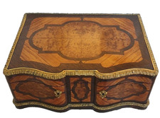 Antique French Napoleon lll Marquetry ormolu Jewelry Box Casket Inlaid 14