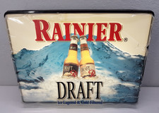 VTG Rainier Draft Ice Beer Lg. 3D Sign Hanging Light 90's Advertising Works VGC picture