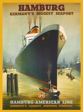 a192 Hamburg, Germany Vintage Travel Poster Refrigerator Magnet picture
