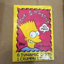 1990 Topps The Simpsons Sealed Pack With BARTMAN ROOKIE STICKER SHOWING ON TOP picture