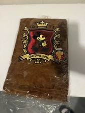 Vintage Disney 1971 Collectible Throw Blanket Brown Suede Mickey Mouse, NEW  picture