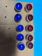 HOT ROD RED & BLUE REFLECTORS Schwinn Harley J.C Higgins LICENSE PLATE BOLTS picture