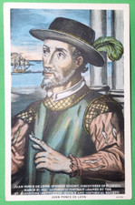 Juan Ponce De Leon Portrait Discoverer of Florida Postcard picture