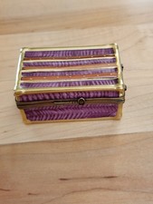 RARE VINTAGE LIMOGES PEINT MAIN HAND PAINTED TRUNK MARQUE DEPOSSE TRINKET BOX picture